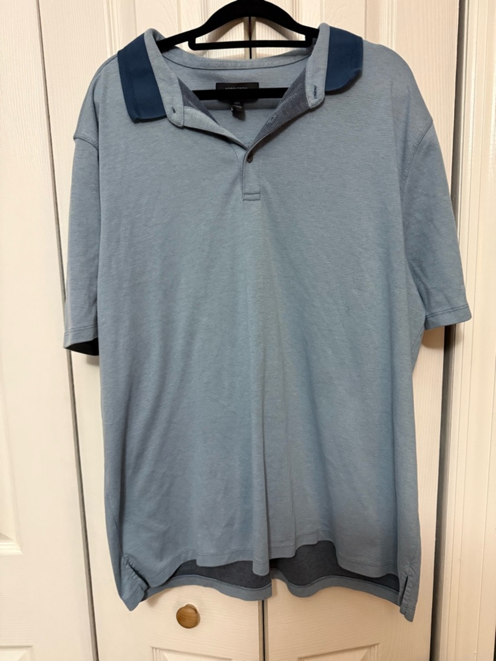 Nordstrom Light Blue Polo with Dark Blue Contrast Collar